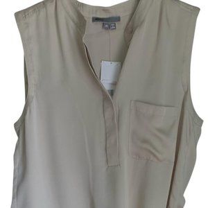 Vince Taupe Sleeveless Blouse